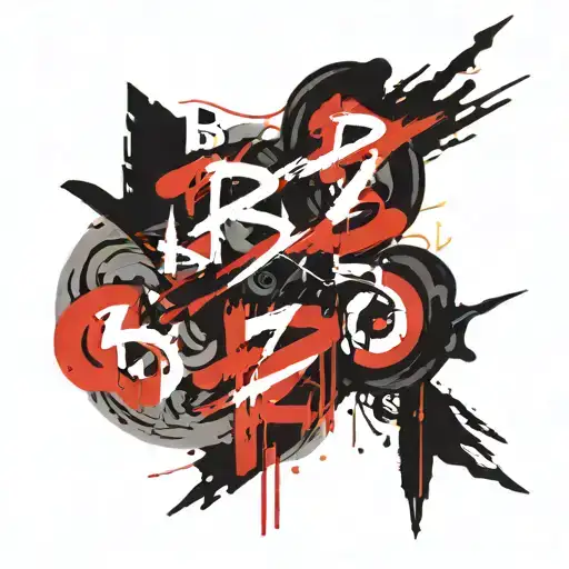 calligraphy of the letters BBZ tattoo design idea