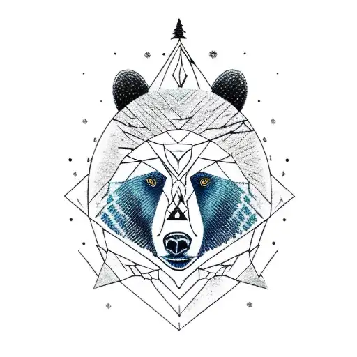 forest, presence of a bear  like a spiritual animal's and ancestral rebirth  tattoo design idea