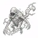 cosmic horror abomination tattoo design idea