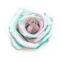 A new-school design of a little red rose blooming out of an open book, representing the client's passion for reading and love for roses tattoo design idea