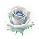 A new-school design of a little red rose blooming out of an open book, representing the client's passion for reading and love for roses tattoo design idea