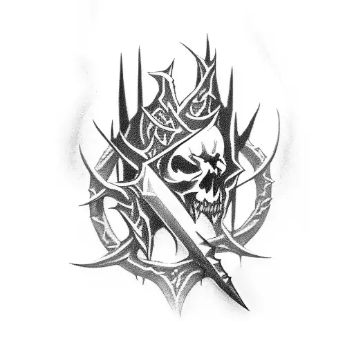 Dagger of thorns tattoo design idea