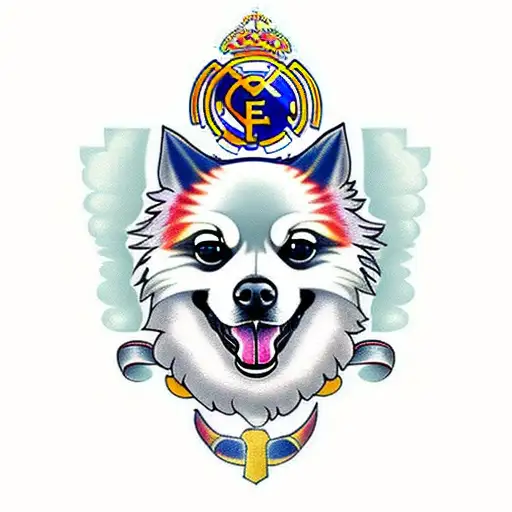 real madrid Pomeranian  tattoo design idea