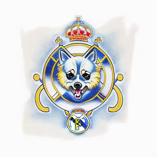 real madrid Pomeranian  tattoo design idea