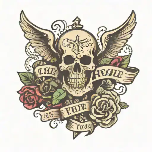 make two similar tattoos for friends where one says "the worms are their money" and "the bones are our dollars"   tattoo design idea