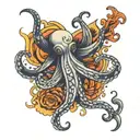 navy squid tattoo design idea