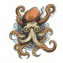 navy squid tattoo design idea