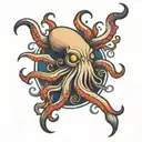 navy squid tattoo design idea