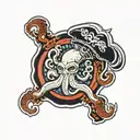 navy squid firefighter  tattoo design idea
