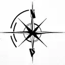 compass and virgo tattoo design idea