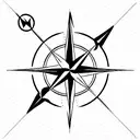 compass and virgo tattoo design idea