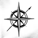 compass and virgo tattoo design idea