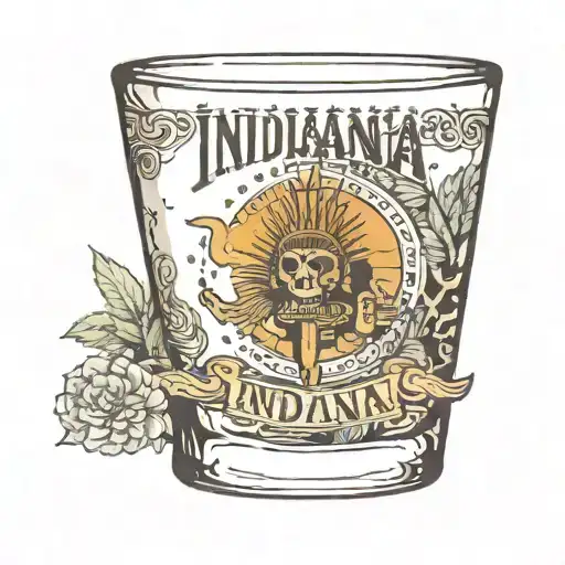 a shot glass that says indiana on it  tattoo design idea
