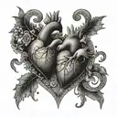 Two hearts living in secret love and encrypted tattoo model tattoo design idea