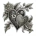 Two hearts living in secret love and encrypted tattoo model tattoo design idea