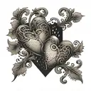 Two hearts living in secret love and encrypted tattoo model tattoo design idea
