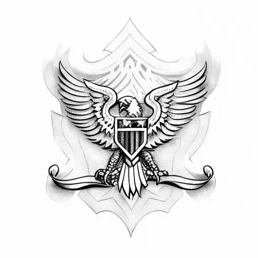 Incorporate the Marines logo with the eagle and flag, wrapping and flowing around the boots without covering them. tattoo design idea