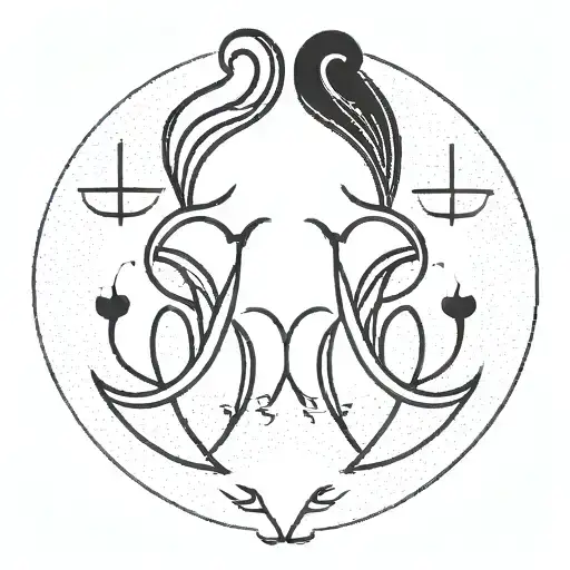 gemini libra cute tattoo design idea