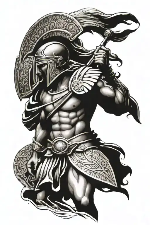greek spartan tattoo design idea