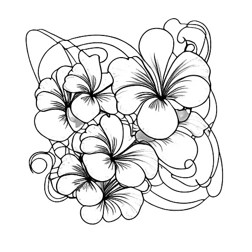 semcolon butterfly with petunia and  cosmo flower stems crossing eachother tattoo design idea