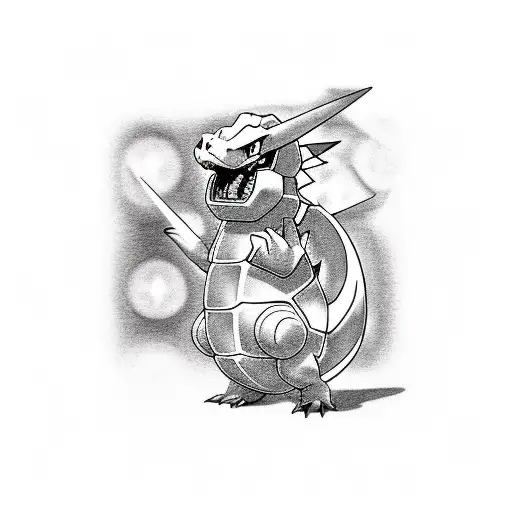 Charizard evolving into blastoise tattoo design idea