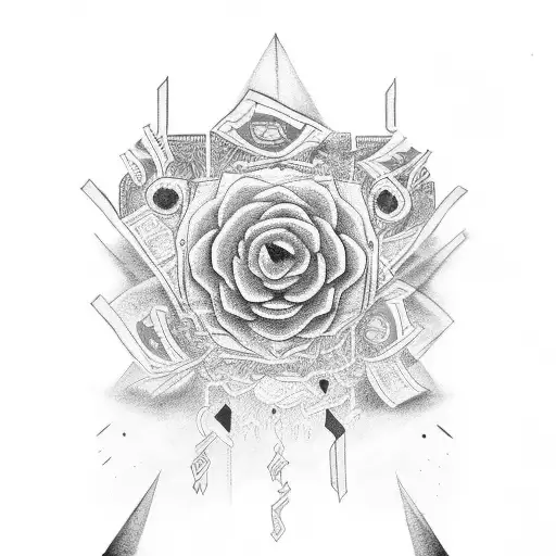 money and time tattoo design idea