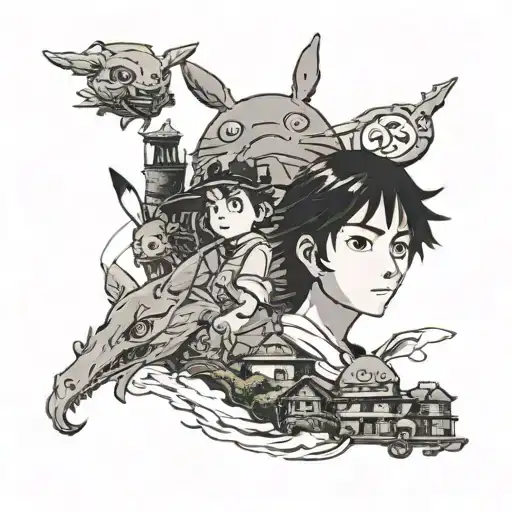 studio ghibli tattoo design idea