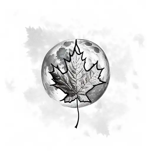 sexi lady virgo with a maple leaf and a full moon tattoo design idea