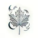 sexi lady virgo with a maple leaf and a full moon tattoo design idea
