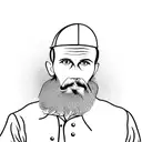 A portrait of Fyodor Dostoevsky with a coffee cup tattoo design idea