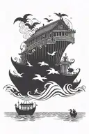 Noah's Ark and the Flood tattoo design idea