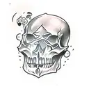 Skull lantern crow tattoo design idea