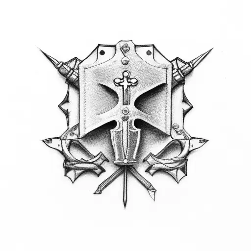 leather tooling and cross tattoo design idea