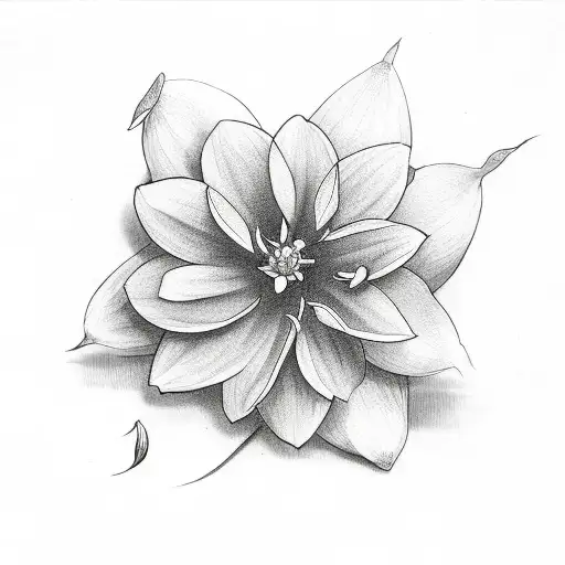 jasmine flower with hearts tattoo design idea