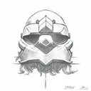 jasmine flower and spartan soldier tattoo design idea