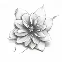 jasmine flower with hearts tattoo design idea