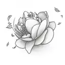 jasmine flower with hearts tattoo design idea