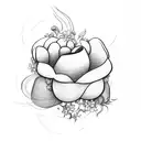 jasmine flower with hearts tattoo design idea