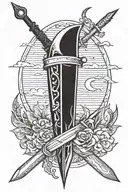 half harpoon tattoo design idea