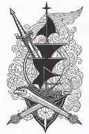half harpoon tattoo design idea