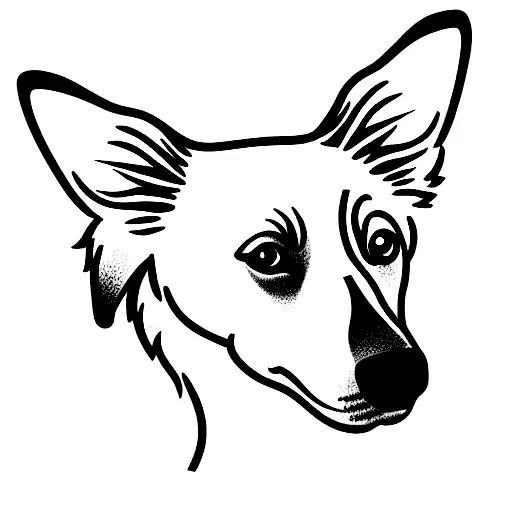 fine line design of border collie ears tattoo design idea