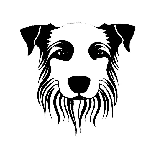 fine line design of border collie ears only no head tattoo design idea
