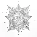 double infinity with monstera leaves and stars and shades tattoo design idea