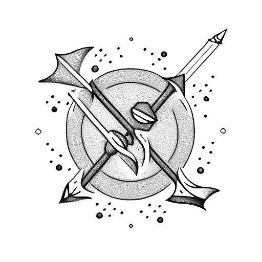cave diving arrow tattoo design idea