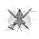 cave diving arrow tattoo design idea