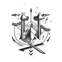 cave diving arrow tattoo design idea