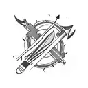 cave diving arrow tattoo design idea