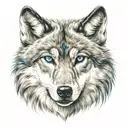 Wolf blue eyes tattoo design idea