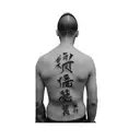 chinese writing on a man's back tattoo design idea