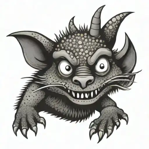 Chupacabra funny silly cartoon tattoo design idea